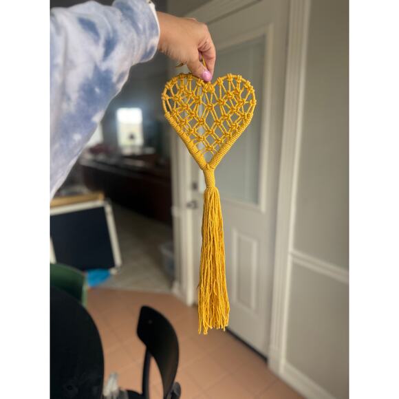 Handmade Macramé Heart Wall Hanging – 19” Long, Boho cottagecore Decor - Picture 4 of 4